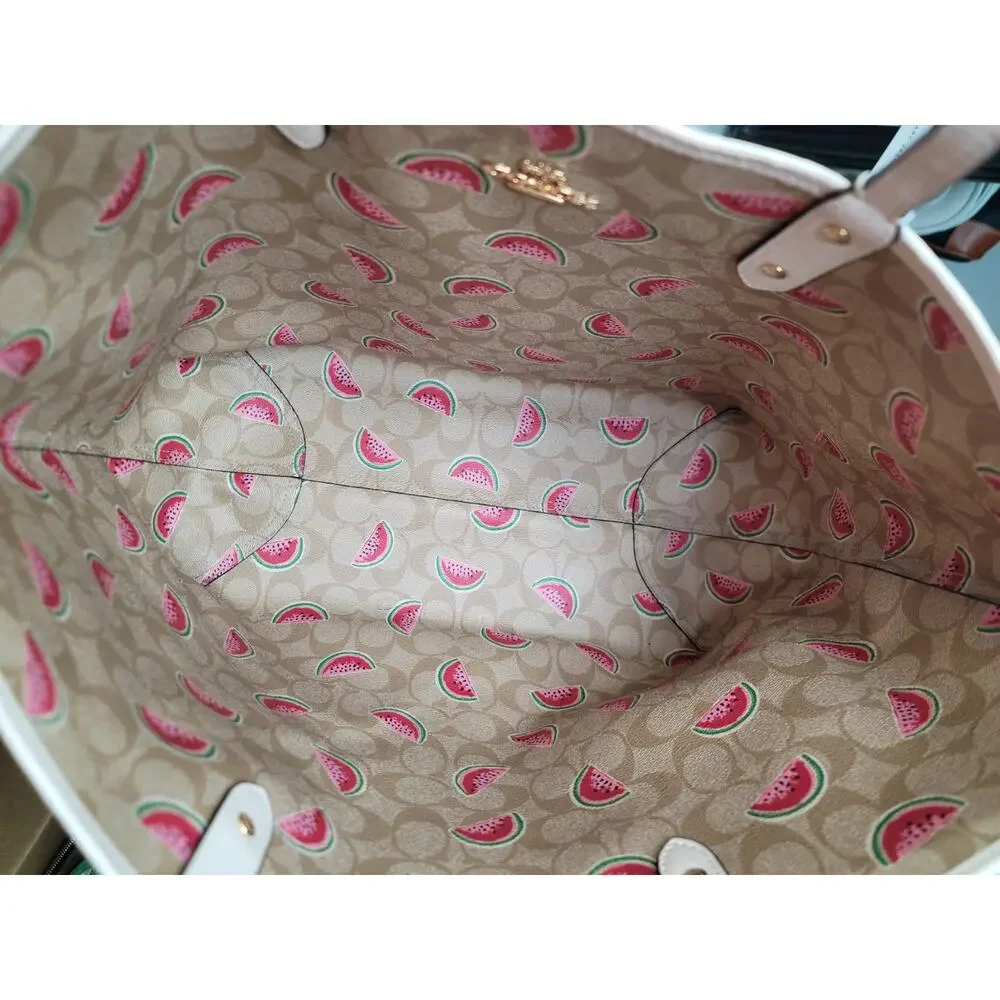 Coach Signature Watermelon Print Reversible Tote